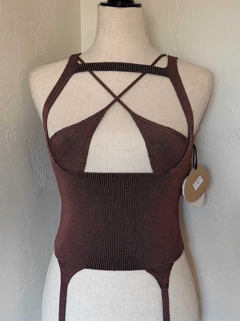NWT Isa Boulder Ssense Exclusive Brown K-Hole & Toothpick Tank Top [XS]